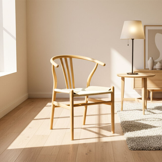 【新品アウトレット】ペーパーコードビーチ無垢材ダイニングチェア 木製 OK20F