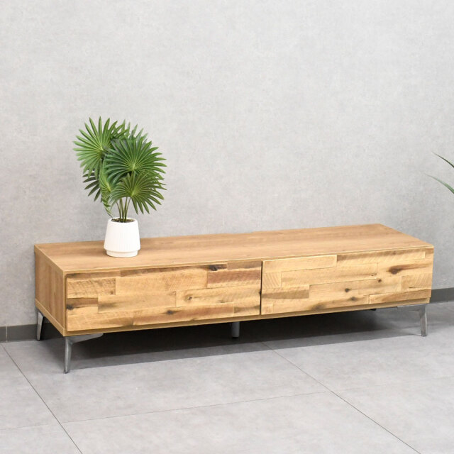 160cm幅のアカシア無垢を使用したおしゃれな日本製テレビボード 収納