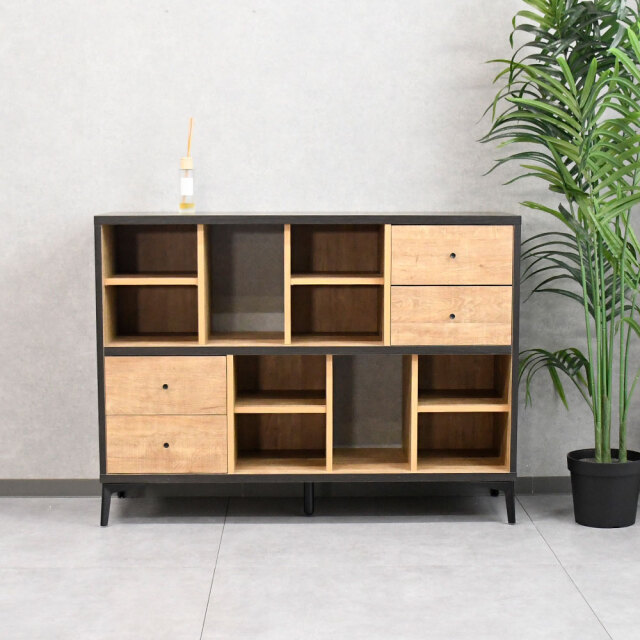 リーンロゼ ウッドメタルシェルフ リビングシェルフ サイドシェルフ