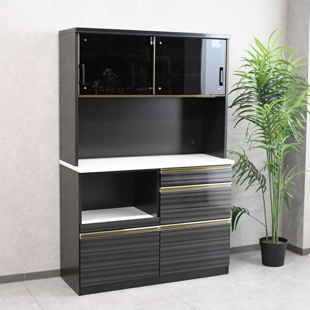 【新品アウトレット】 120cm幅食器棚 キッチンボード 収納 完成品 OL12A