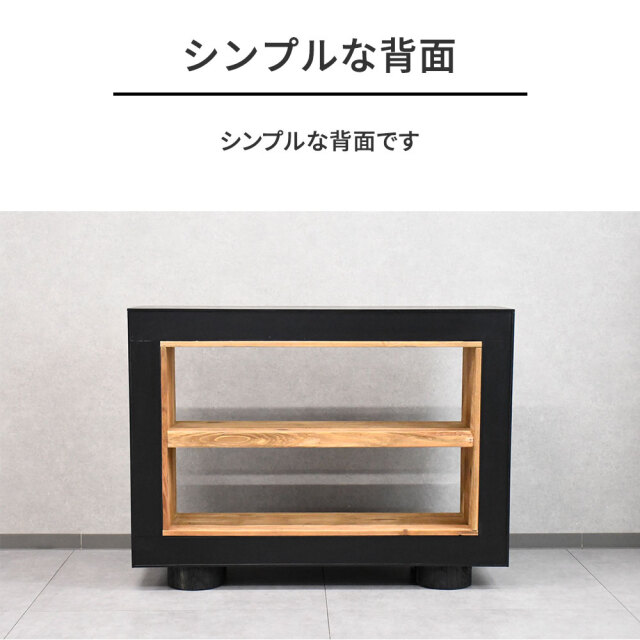 新品アウトレット】122cm幅オーク突板&古木シェルフ オープンラック