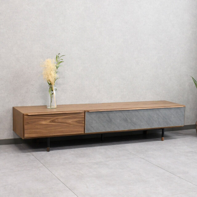 新品アウトレット】北欧デザインウォールナット突板180cmテレビボード