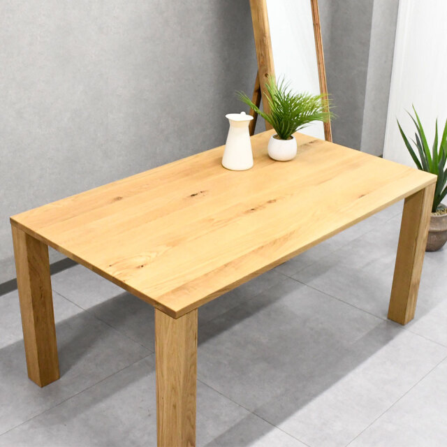ダイニングテーブル 単品 150 × 85 オーク無垢 4人掛け [アウトレット:撮影品]