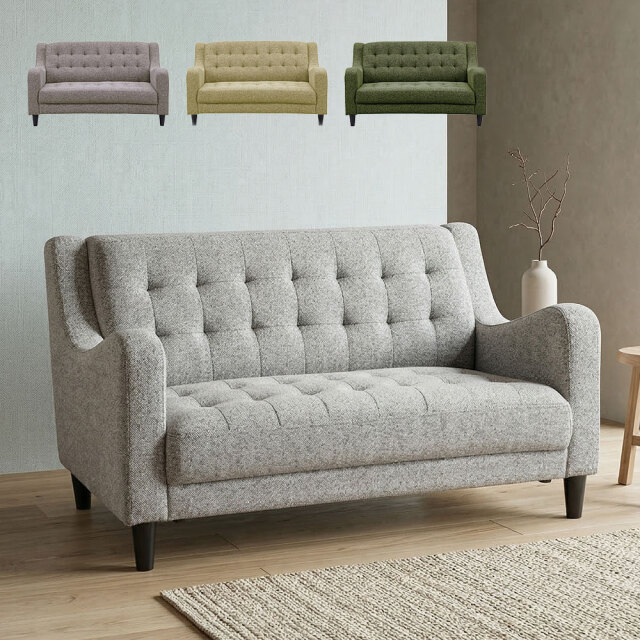 コンパクト 布張り 2人掛けソファ 2人用