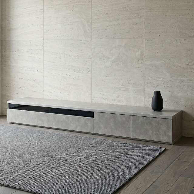 コンクリート調 ローボード テレビボード 幅180cm フロートタイプ PF5A [アウトレット:撮影品]