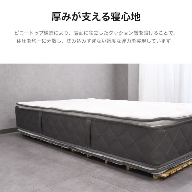 ルーラ ポケットコイルマットレス セミダブル 幅120cm CoolMax生地