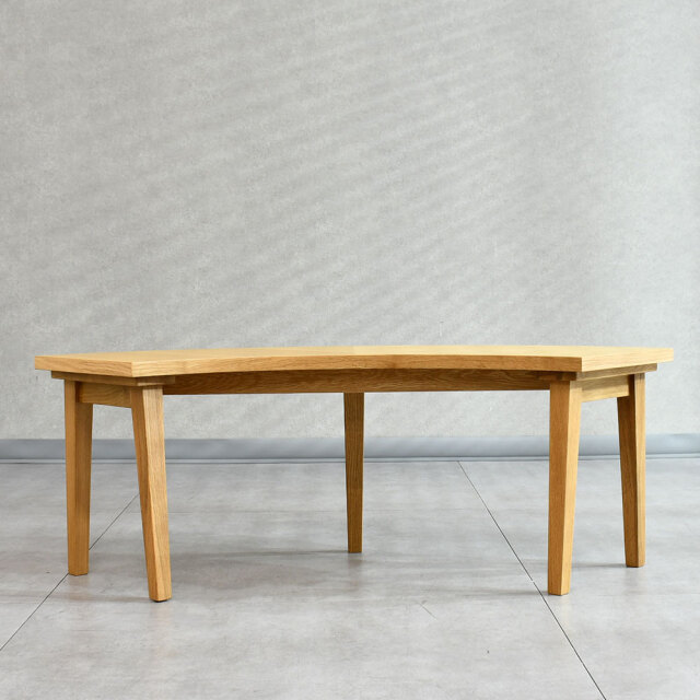 オーク突板 カーブベンチ 幅124cm PI14J [アウトレット:撮影品]