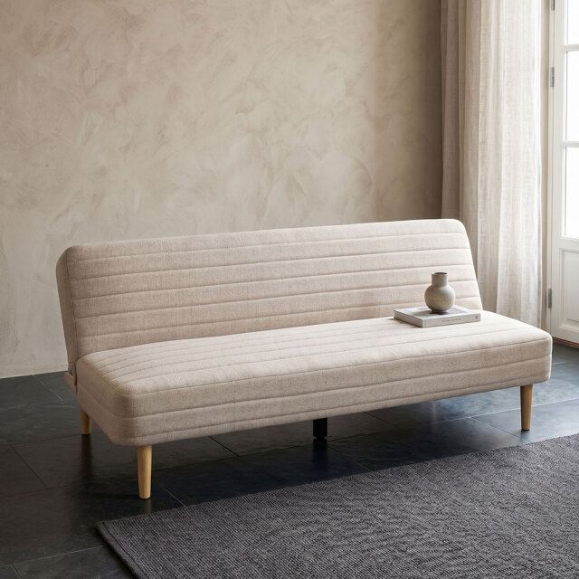 ファブリック ソファーベッド 3人掛け ベージュ 幅180cm