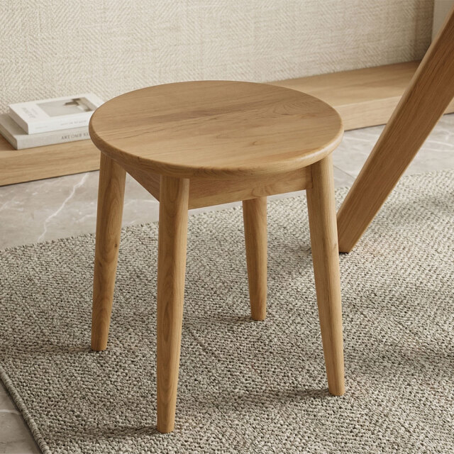 アルダー無垢 スツール オットマン チェア