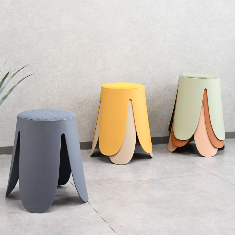 重ねられる！スタッキングアースカラースツール オットマン