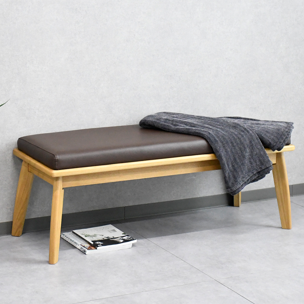 和モダン タモ無垢材ベンチチェア 110cm mobler