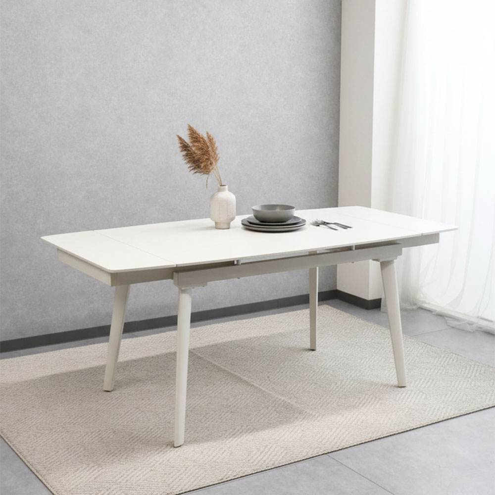 【新品アウトレット】両側伸長式セラミックダイニングテーブル 120 145 170 OA20B