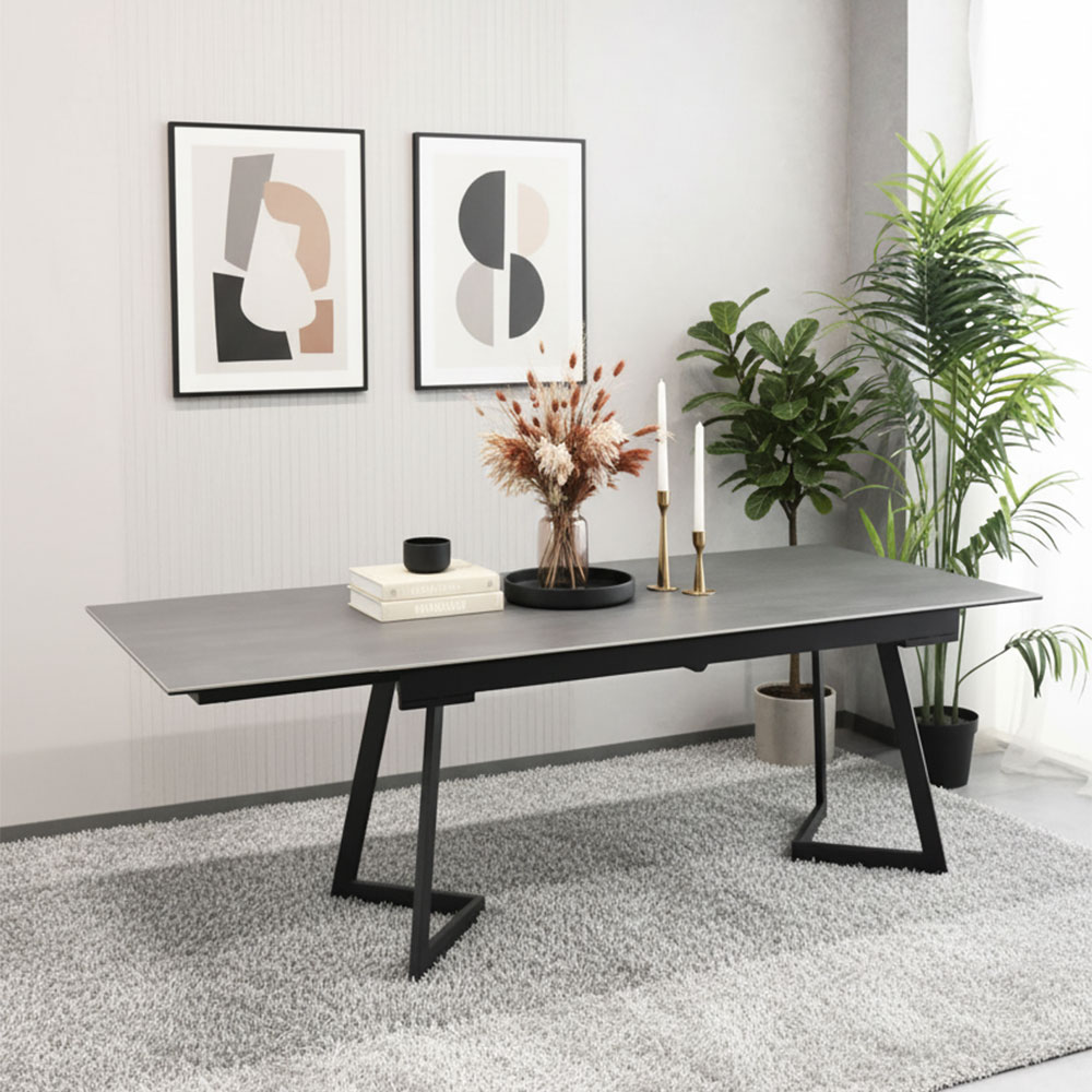 セラミック ダイニングテーブル 伸長式 160 200cm mobler