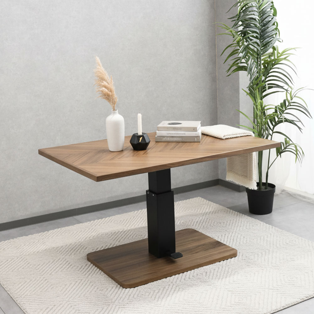 ウォールナット突板 120cm幅昇降式テーブル [アウトレット:展示品] mobler