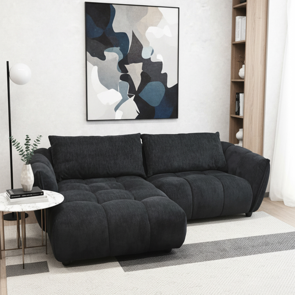 羽毛入りモコモコカウチソファ L字ソファ シギヤマ ブロック OB2I[アウトレット:展示品でした]