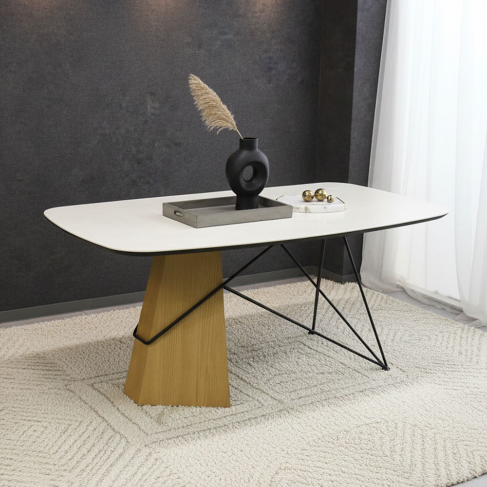 北欧モダンセラミックダイニングテーブル 160cm幅 シギヤマ OB3G  [アウトレット:サンプル品]