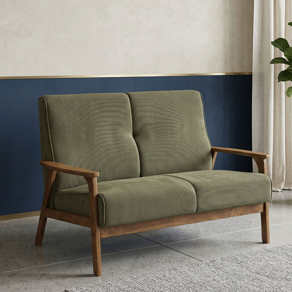 コーデュロイ2人掛けソファ OD17A [アウトレット:擦り傷があります]