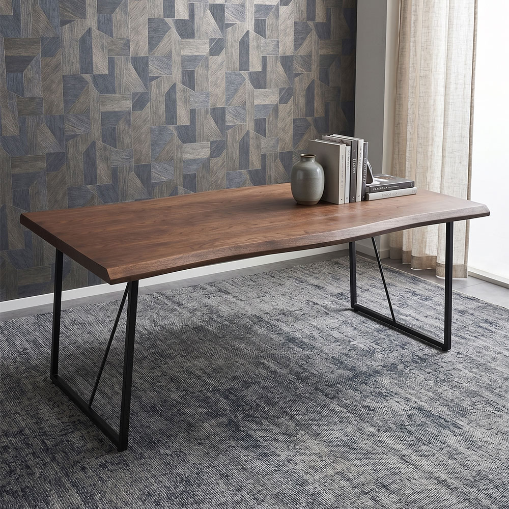 オーク突板 ダイニングテーブル 幅180cm スチール脚 OD17L [アウトレット:撮影品]