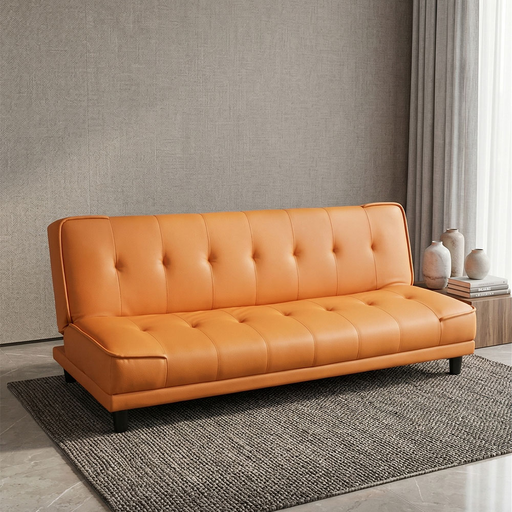 PVC素材 リクライニングソファーベッド 3人掛け