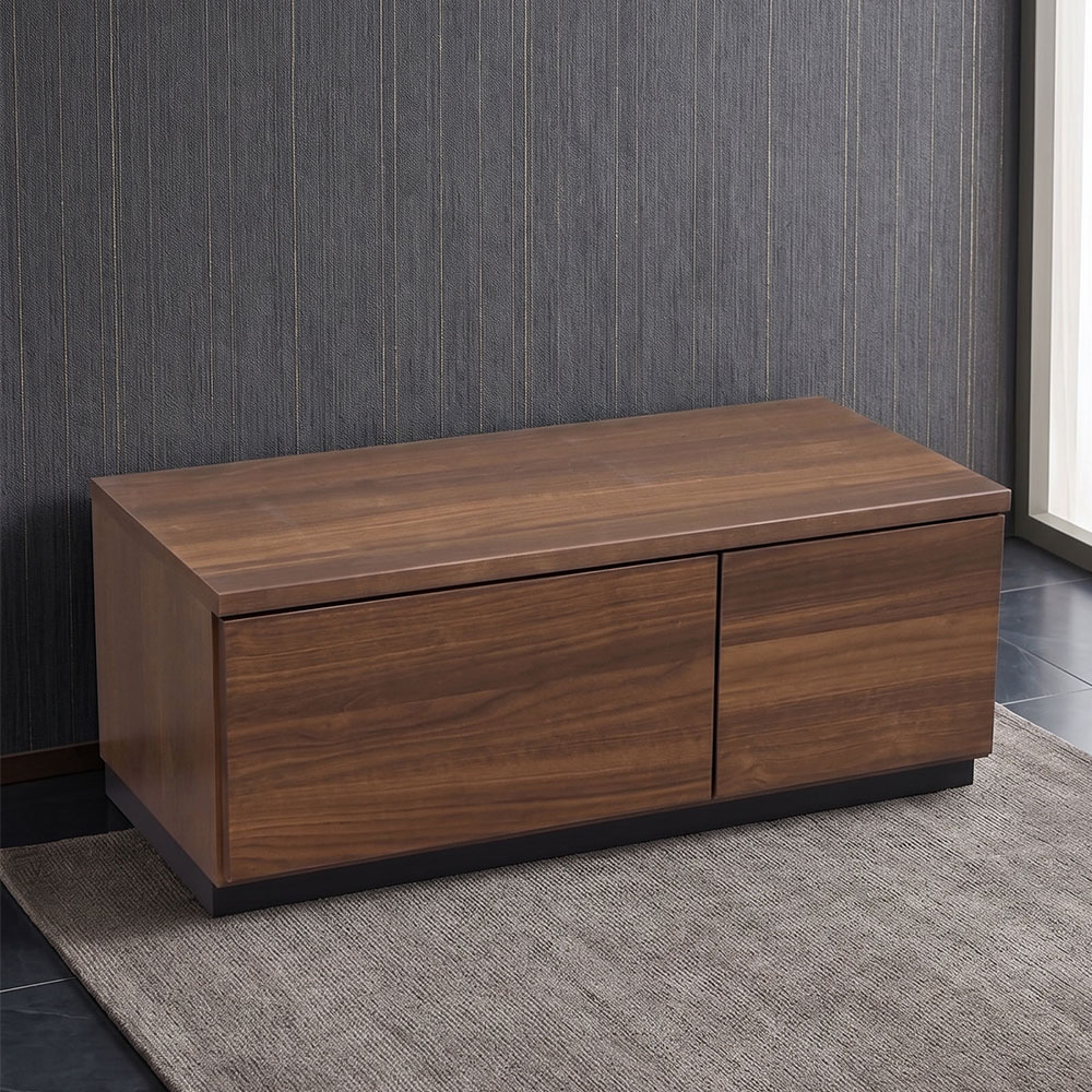 国産 完成品 ウォールナット調 テレビボード 幅90cm 引き出し・扉付き収納 OD27C [アウトレット:擦り傷があります]