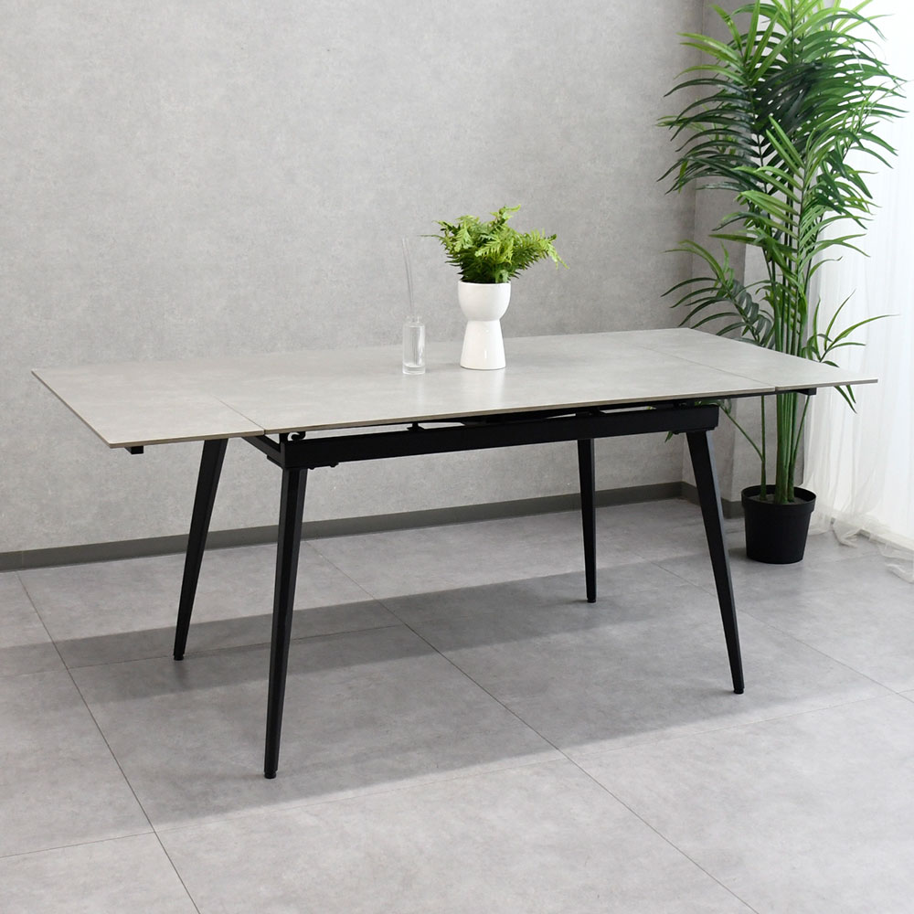 新品アウトレット】熱々の鍋も直接置ける！伸長式ダイニングテーブル