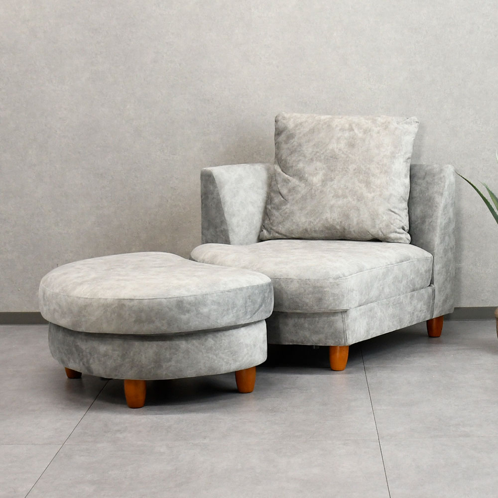 【新品アウトレット】  コーヒー、ワインで汚れない！？スムーステック生地一人掛けカウチソファ L字ソファ OJ10B