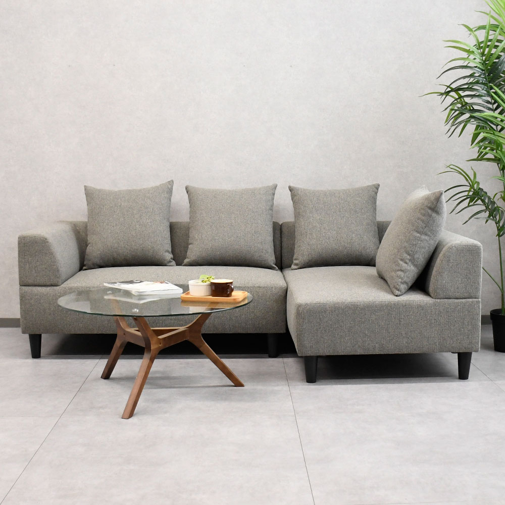 【新品アウトレット】ふんわりやわらか生地のカウチソファ L字ソファ OJ10E