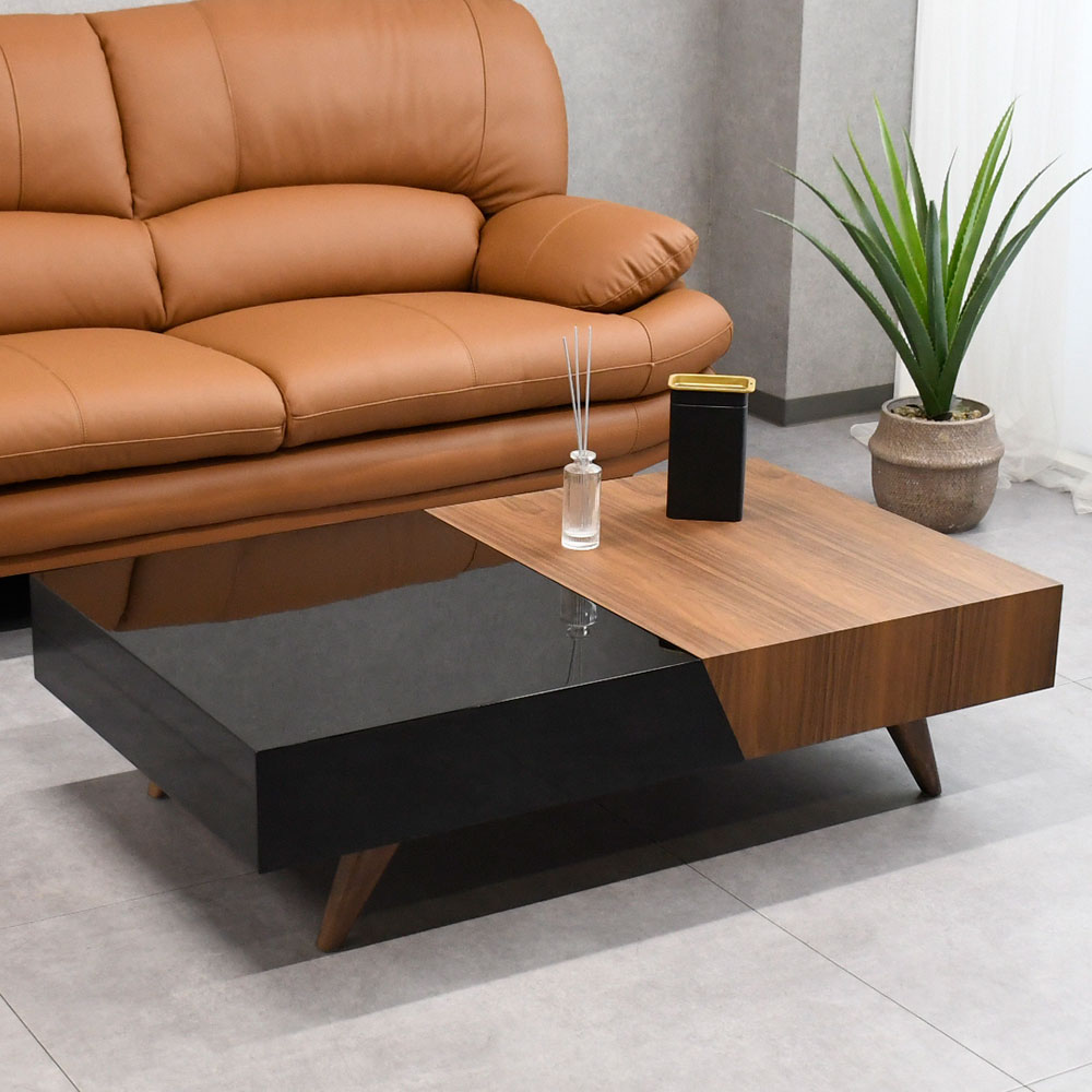 【新品アウトレット】収納付き120cm幅おしゃれなローテーブル OJ10H