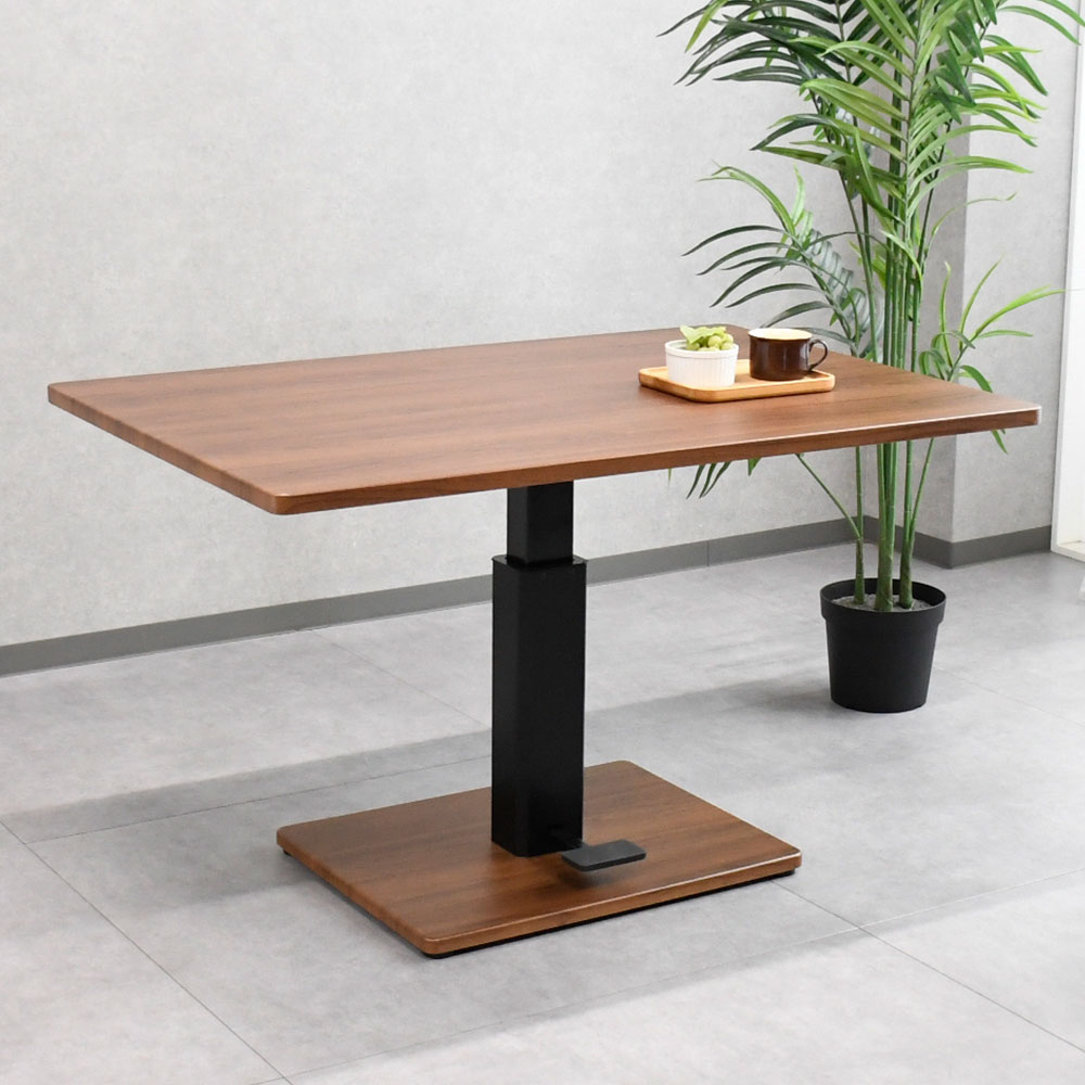 【新品アウトレット】ウォールナット柄120cm幅昇降式テーブル OJ14G