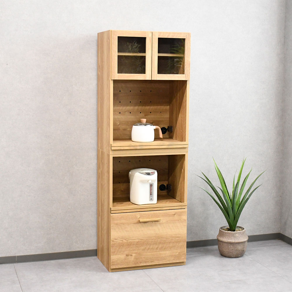 【新品アウトレット】国産完成品60cm幅食器棚 キッチン収納 OJ15A