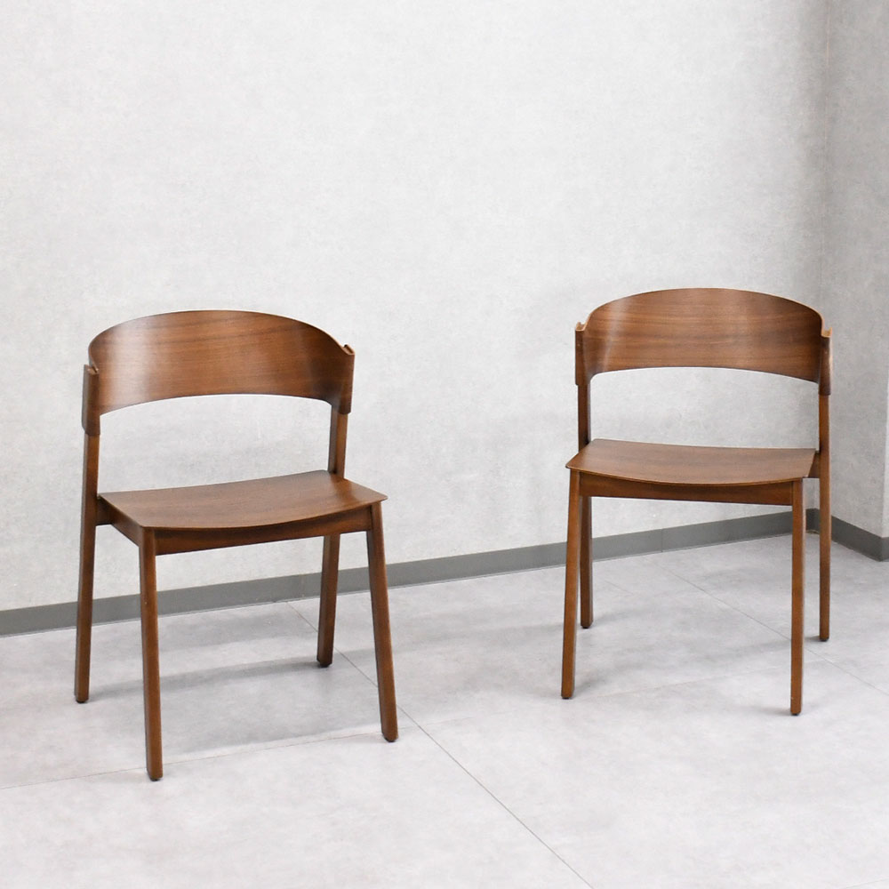 積み重ねれる！スタッキング ウォールナット突板ダイニングチェア OD10D [アウトレット:撮影品]