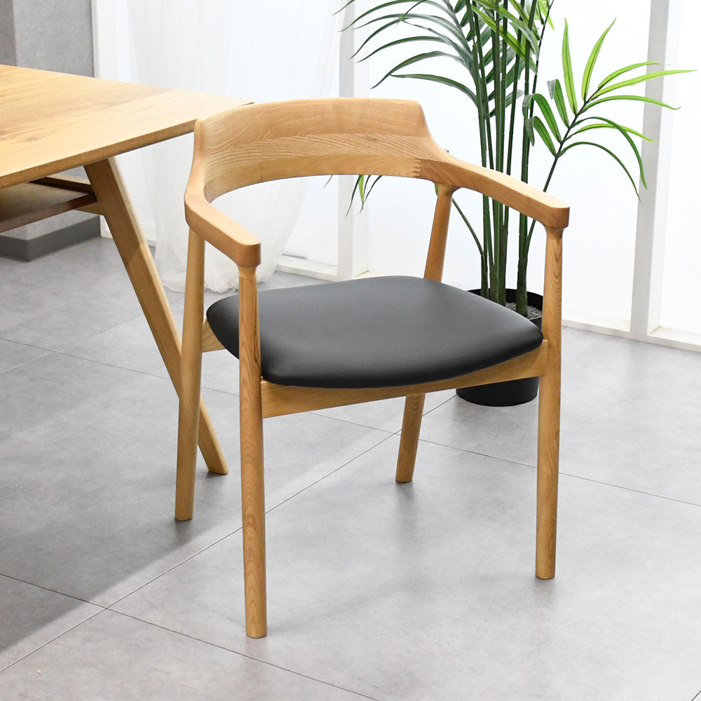 新品アウトレット】北欧デザインアッシュ無垢ダイニングチェア 1脚