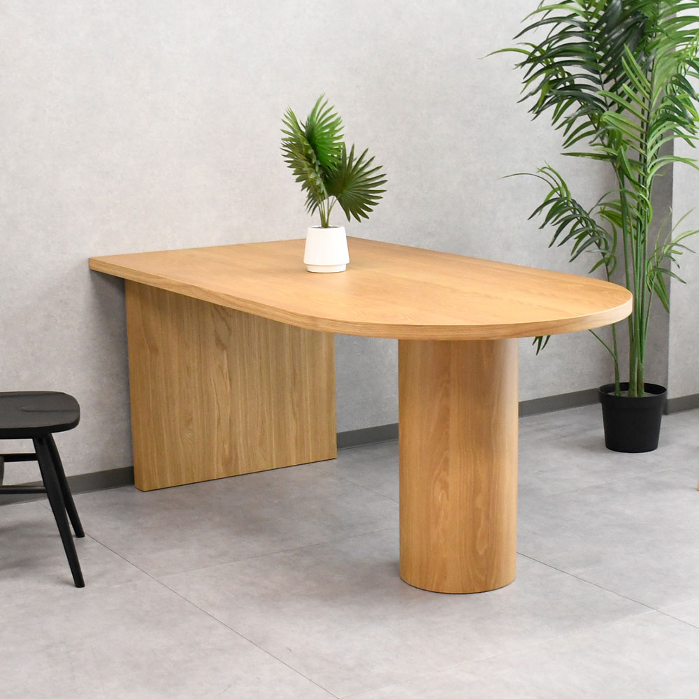 新品アウトレット】 オーク突板165cm幅楕円形ダイニングテーブル OL23B