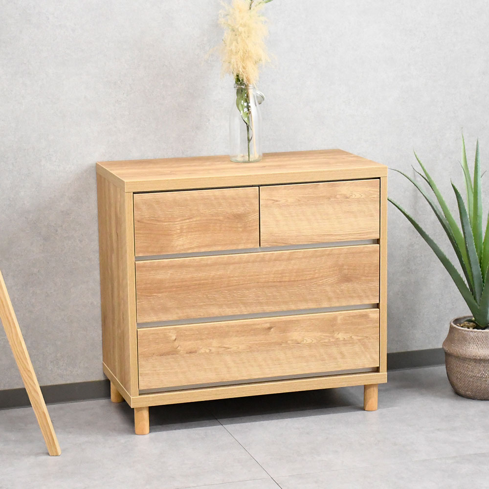 【新品アウトレット】 国産F☆☆☆☆75cm幅チェスト収納 OJ23B