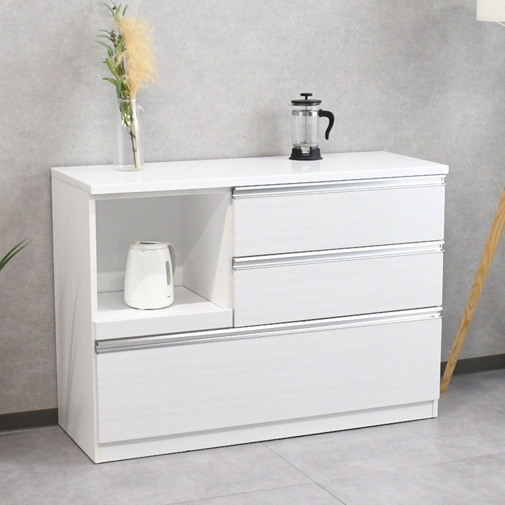 【新品アウトレット】120cm幅完成品キッチンカウンター 収納 OJ6A