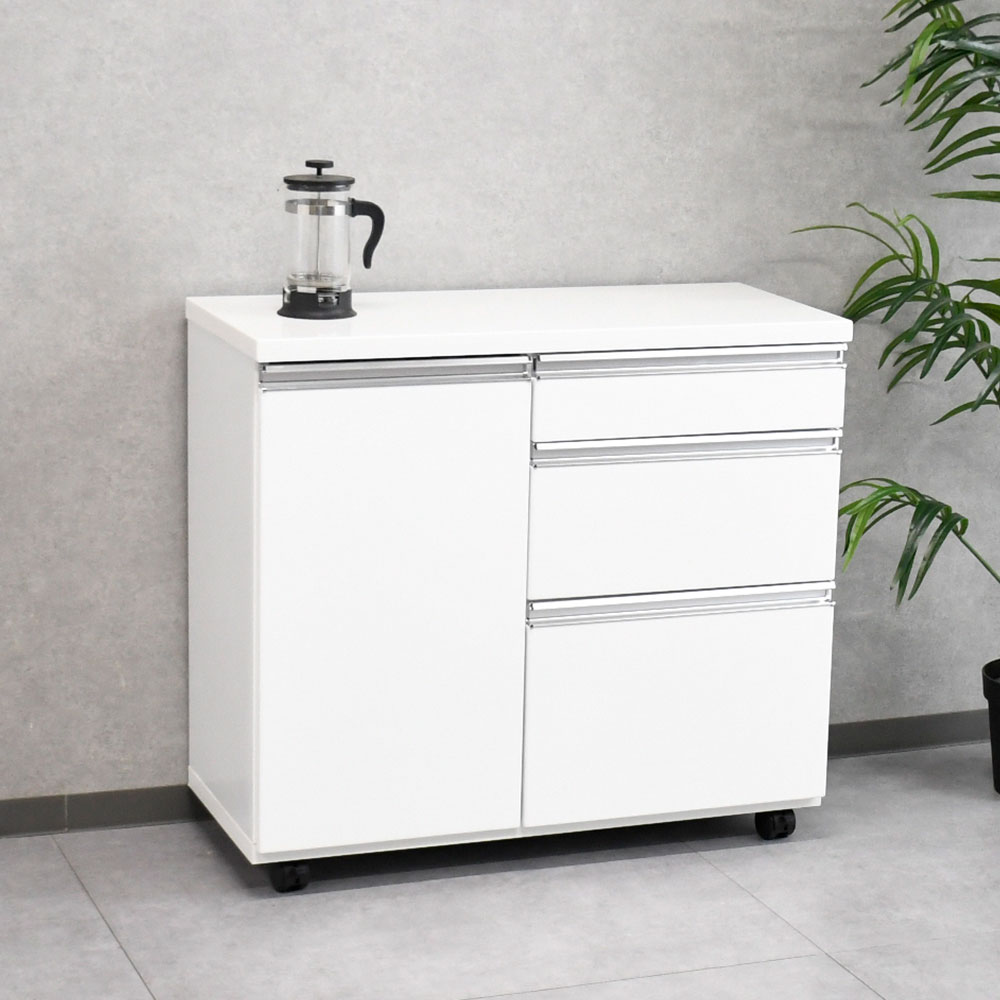 【新品アウトレット】90cm幅のキャスター付きキッチンカウンター OJ6C