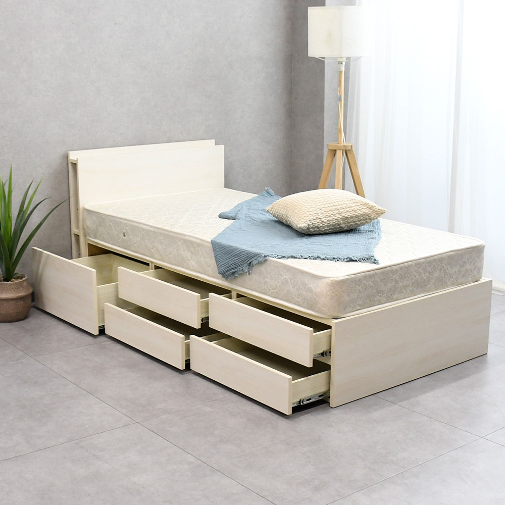 【新品アウトレット】  タンスいらずのベッド！？収納チェストシングルベッド フレームのみ OJ7B