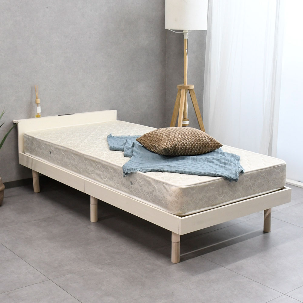 【新品アウトレット】宮コンセント付きシングルすのこベッド OJ7C