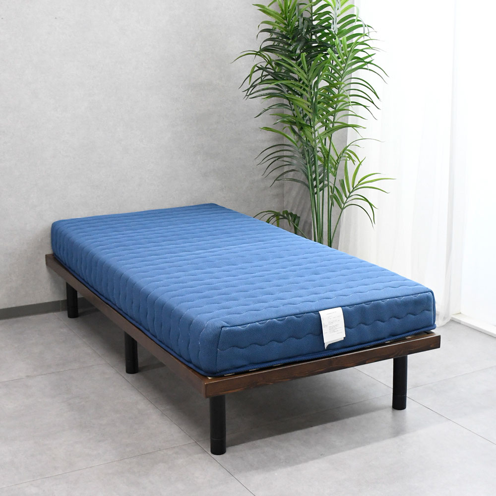 耐荷重600kg超頑丈なシングルすのこベッドポケットコイルマットレスセット 木製 OK26C [アウトレット:撮影品]