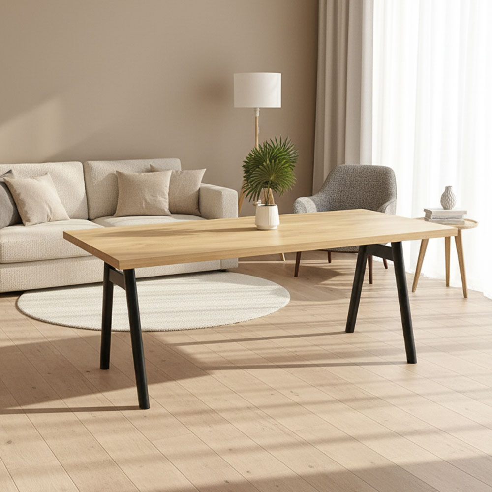 新品アウトレット】オーク無垢材180cm幅極厚40mm天板ダイニング