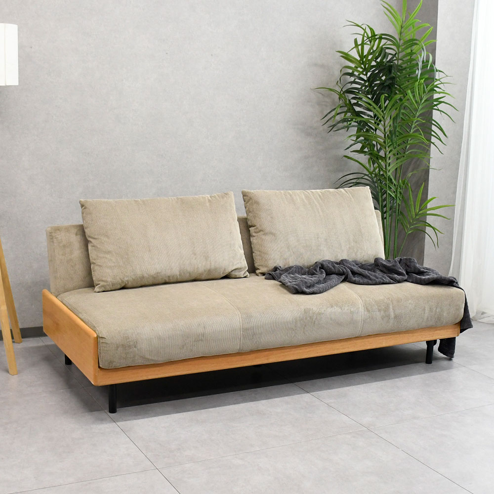 【新品アウトレット】 北欧デザイン！コーデュロイ生地ソファベッド 3人掛け OK5C