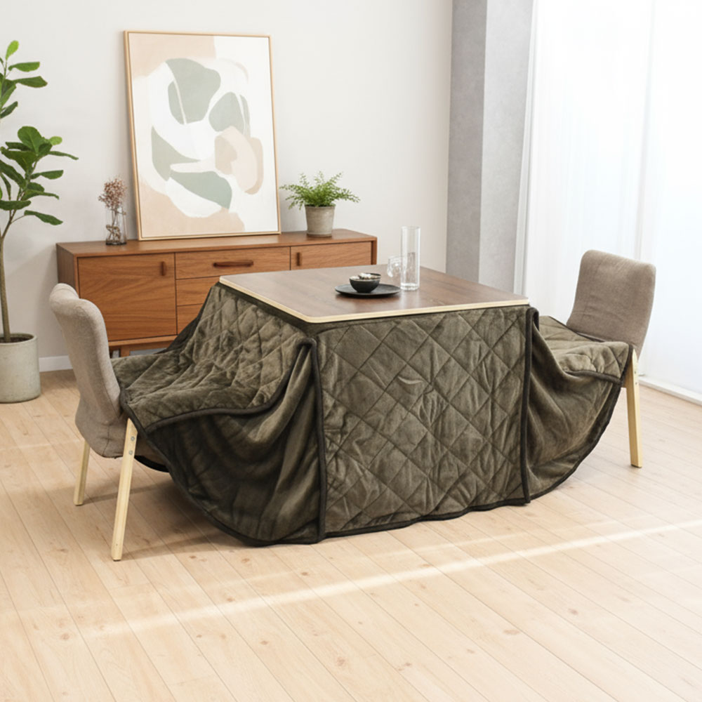 【新品アウトレット】２人掛け用こたつテーブル リバーシブル天板 ハイ＆ロー 両対応 OK6H