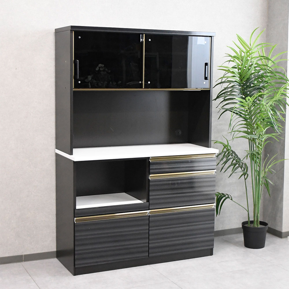 【新品アウトレット】 120cm幅食器棚 キッチンボード 収納 完成品 OL12A