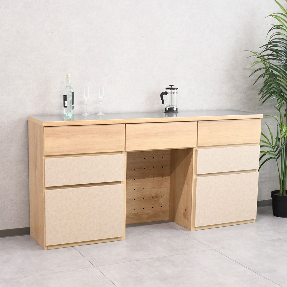 国産完成品入れ替え可能！ステンレス天板180cm幅キッチンカウンター 収納 OL17E [アウトレット:ちょいきず]