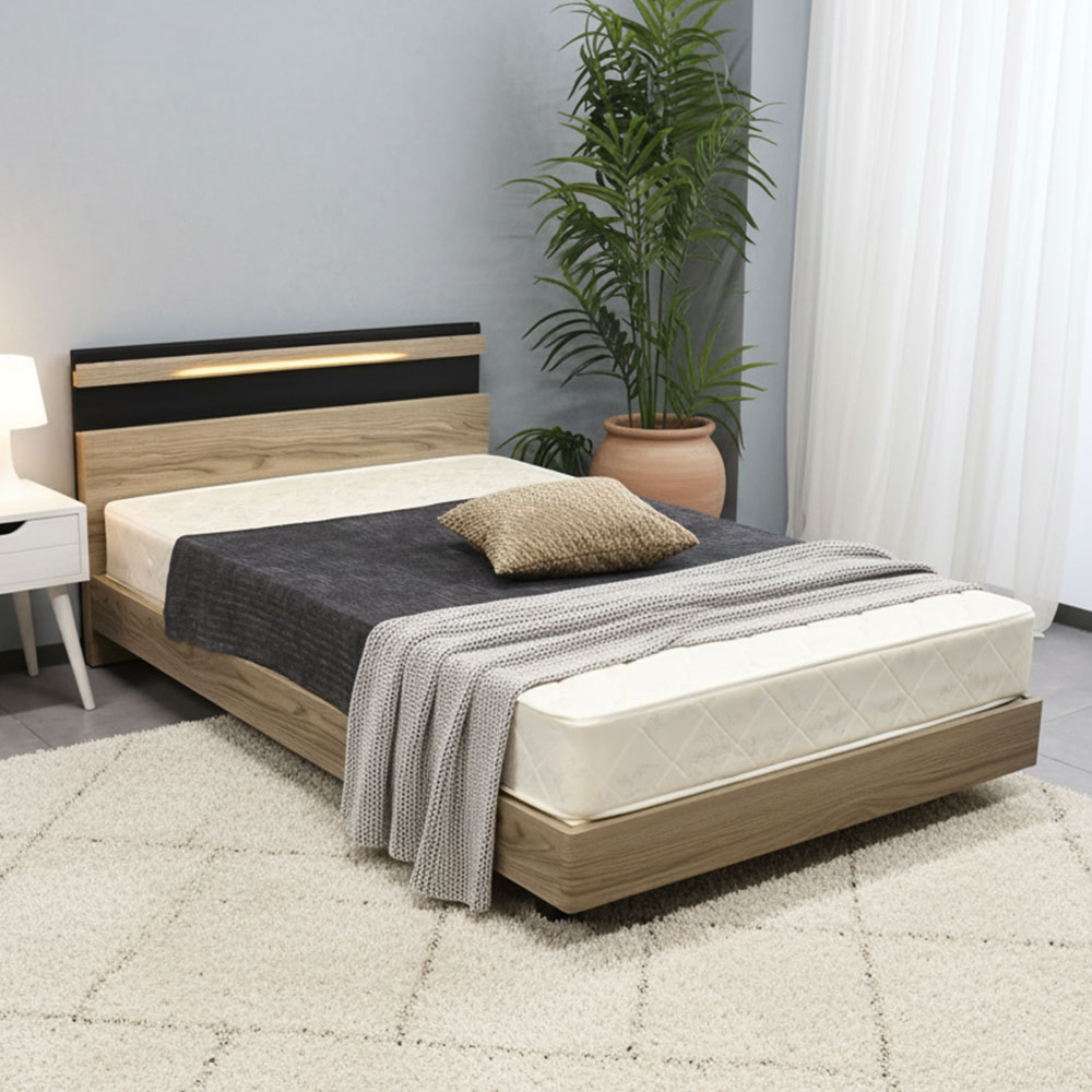 新品アウトレット】隠し照明セミダブルベッド フレームのみ OL24F mobler