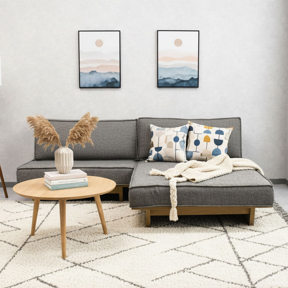 【早いもの勝ち１本限定】フェザー入り 左右入れ替えができるカウチソファ L字ソファ 3人 OL25I