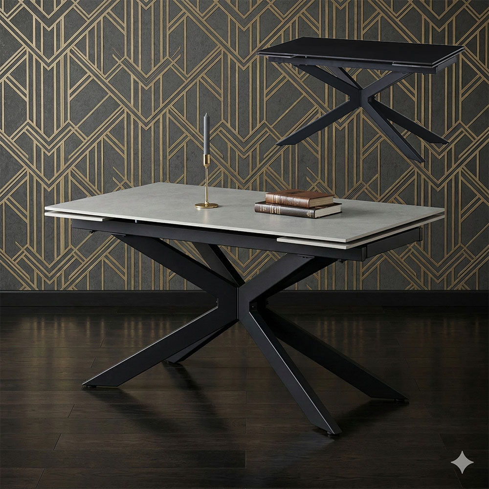 開梱設置 セラミック天板伸長式ダイニングテーブル 幅140/170/200×奥行90×高さ72cm