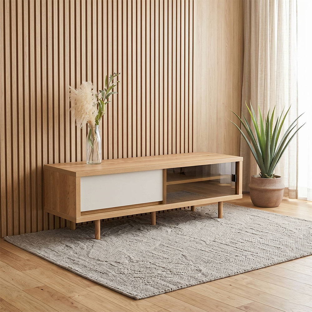 120cm幅国産半完成品テレビ台 テレビボード PE21D [アウトレット:撮影品]