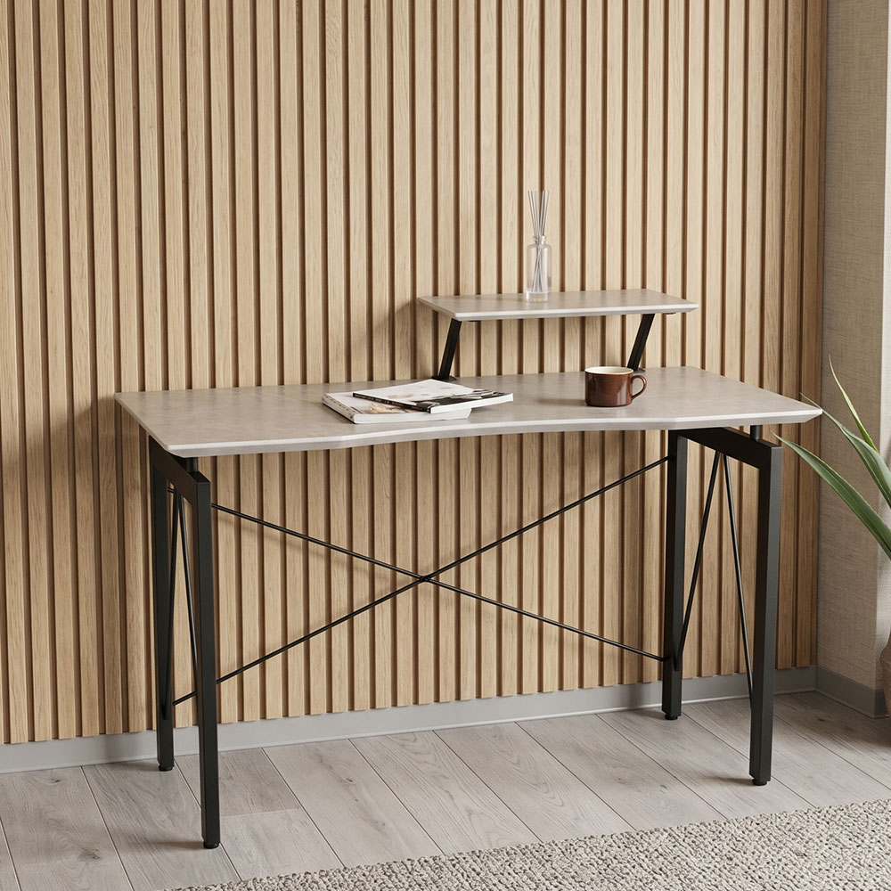 モルタルデザイン120cm幅パソコンデスク 机 PF12G [アウトレット:撮影品]