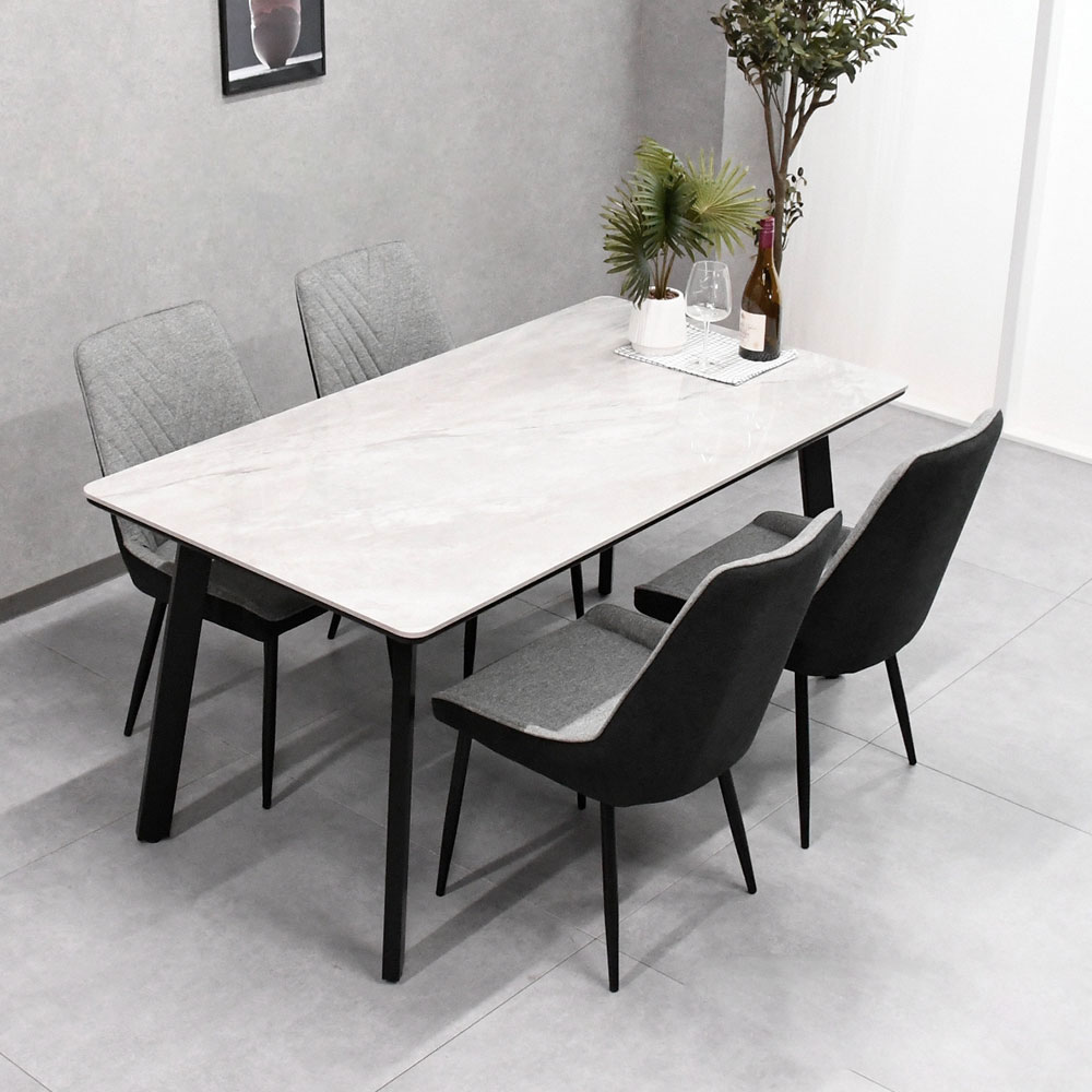 セラミックダイニングテーブルと椅子4脚セット セラミック ダイニングセット 4人掛け 5点セット ダイニングテーブル